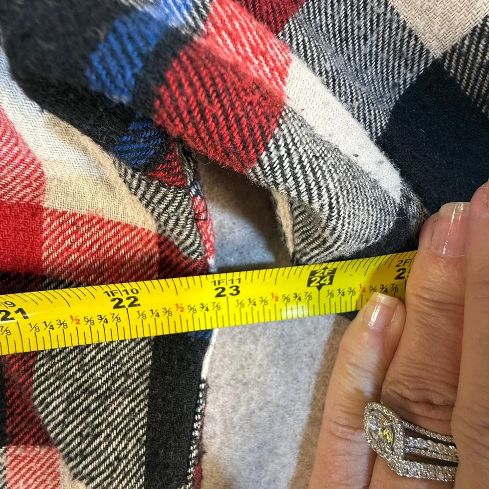 Molokai Surf Co Men XL Flannel Shirt Red White Black Plaid Long Sleeve Button Up